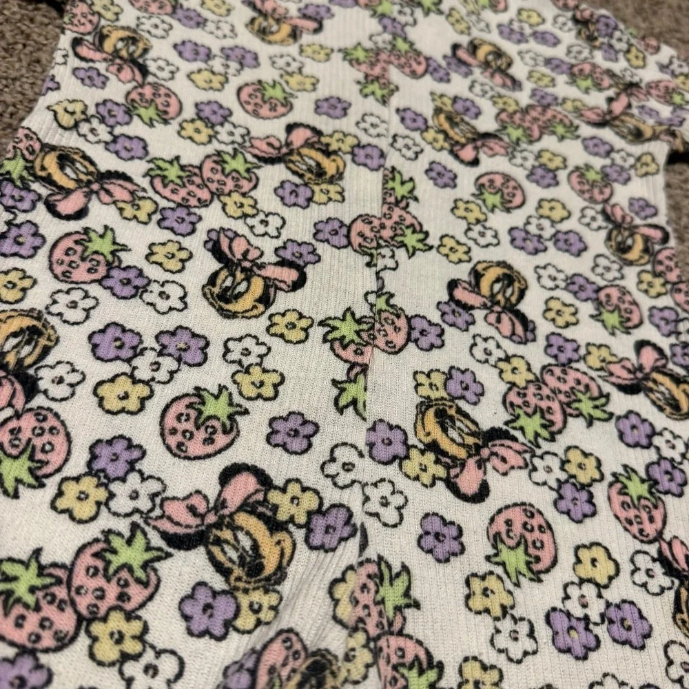 Vintage Disney Babies Romper 9-12M Minnie Strawberry Bee Floral Baby Girls 90s